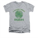 St. Patrick's Day Shirt Slim Fit V Neck Irish Wish Athletic Heather Tee T-Shirt