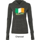 St Patrick's Day Distressed Ireland Flag Ladies Tri Blend Hoodie Shirt