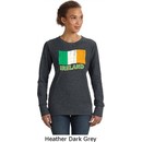 St Patricks Day Ireland Flag Ladies Crewneck Sweatshirt