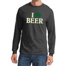 St Patricks Day Mens Shirt I Love Beer Long Sleeve Tee T-Shirt