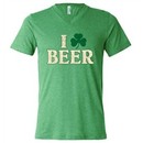 St Patricks Day Mens Shirt I Love Beer Tri Blend V-neck Tee T-Shirt