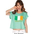 St Patricks Day Shirt Distressed Ireland Flag Ladies Boxy Tee