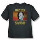 Star Trek Kids Shirt Last Battlefield Charcoal Youth Tee T-Shirt