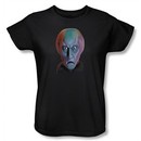 Star Trek Ladies Shirt Balok Head Black Tee T-Shirt