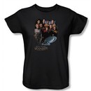 Star Trek Ladies Shirt Voyager Crew Black Tee T-Shirt