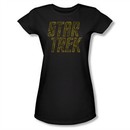 Star Trek Shirt Juniors Distressed Logo Black T-Shirt