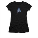 Star Trek Shirt Juniors Galactic Shield Black T-Shirt