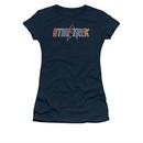 Star Trek Shirt Juniors Multi-Colored Logo Navy T-Shirt