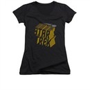 Star Trek Shirt Juniors V Neck 3D Logo Black T-Shirt
