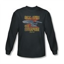 Star Trek Shirt NCC-1701 Long Sleeve Charcoal Tee T-Shirt