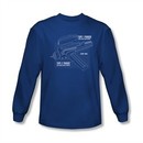 Star Trek Shirt Phaser Prints Long Sleeve Royal Blue Tee T-Shirt