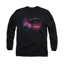 Star Trek Shirt Purple Sky Long Sleeve Black Tee T-Shirt