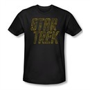 Star Trek Shirt Slim Fit Distressed Logo Black T-Shirt