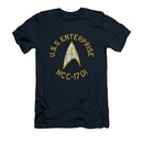 Star Trek Shirt Slim Fit Distressed NCC-1701 Navy T-Shirt