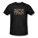 Star Trek Shirt Slim Fit Steel Logo Black T-Shirt