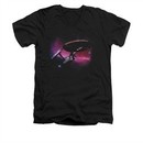 Star Trek Shirt Slim Fit V-Neck Purple Sky Black T-Shirt