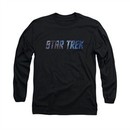Star Trek Shirt Space Logo Long Sleeve Black Tee T-Shirt