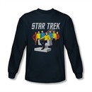 Star Trek Shirt Vector Crew Long Sleeve Navy Tee T-Shirt