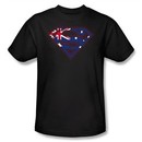 Superman T-shirt Australian Shield Logo Adult Black Tee Shirt