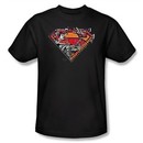 Superman T-shirt  DC Comics Breaking Chain Logo Adult Black Tee Shirt