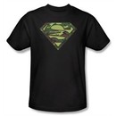 Superman T-shirt Military Camo Logo Adult Superhero Black Tee Shirt