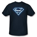 Superman T-shirt Cyber Shield Adult Navy Blue Tee Shirt