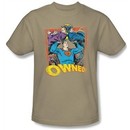 Superman T-shirt DC Comics Owned Adult Khaki Superhero Tee Shirt
