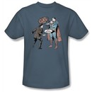 Superman T-shirt Gun Control Adult Superhero Slate Blue Tee Shirt