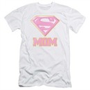 Super Mom Slim Fit Shirt Pink Shield White T-Shirt