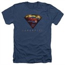 Supergirl Shirt Logo Glare Heather Navy Blue T-Shirt