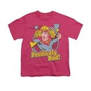 Supergirl Shirt Positively Rad Kids Hot Pink Youth Tee T-Shirt