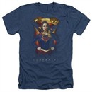 Supergirl Shirt Standing Symbol Heather Navy Blue T-Shirt