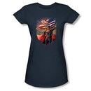 Superman Juniors T-shirt DC Comics American Flag Hero Slate Tee Shirt