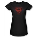 Superman Juniors T-shirt DC Comics Los Angeles Shield Black Tee Shirt