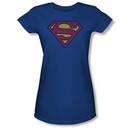 Superman Juniors T-shirt Little Logos Shield Royal Blue Tee Shirt