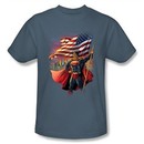Superman Kids T-shirt DC Comics American Flag Hero Slate Tee Youth