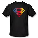 Superman Kids T-shirt DC Comics Gradient Shield Logo Black Tee Youth