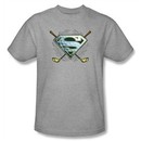 Superman Kids T-shirt Fore! Golf Clubs Heather Gray Tee Youth