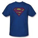 Superman Kids T-shirt Little Logos Shield Royal Blue Tee Youth