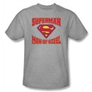 Superman Kids T-shirt Man Of Steel Jersey Heather Gray Tee Youth