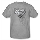 Superman Kids T-shirt Riveted Metal Logo Heather Gray Tee Youth