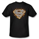 Superman Kids T-shirt Steel Fire Shield Logo Black Tee Shirt Youth