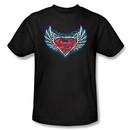Superman Kids T-shirt Steel Wings Logo Black Tee Youth