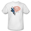 Superman Kids T-shirt Superhero American Flag White Tee Youth