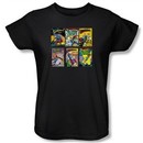 Superman Ladies T-shirt DC Comics Comic Book Covers Black Tee Shirt