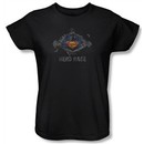 Superman Ladies T-shirt DC Comics Nerd Rage Black Tee Shirt