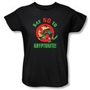 Superman Ladies T-shirt DC Comics Say No To Kryptonite Black Tee Shirt