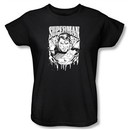Superman Ladies T-shirt DC Comics Super Metal Black Tee Shirt