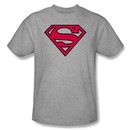 Superman Logo Kids T-Shirt Red And Black Shield Grey Tee Shirt Youth