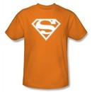 Superman Logo T-shirt Orange and White Shield Adult Orange Tee Shirt